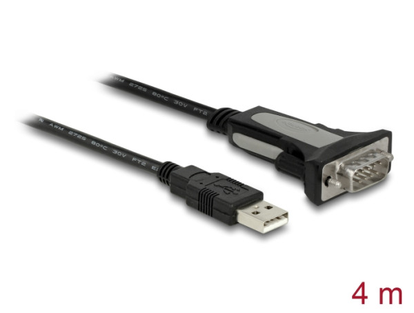 DeLOCK Adapter USB 2.0 Typ-A zu 1 x Seriell RS-232 DB9 4 m (66323)