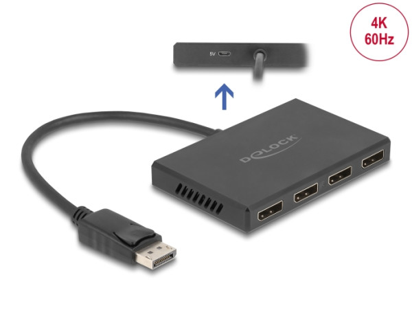 DeLOCK DisplayPort 1.4 Splitter 1 x DisplayPort in zu 4 x DisplayPort out (87794)