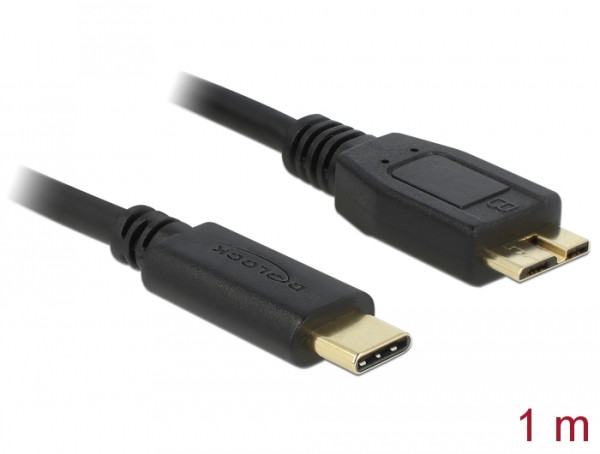 DeLOCK 1m USB 3.1 USB Kabel USB 3.2 Gen 2 3.1 Gen 2 USB C Micro-USB B Schwarz (83677)