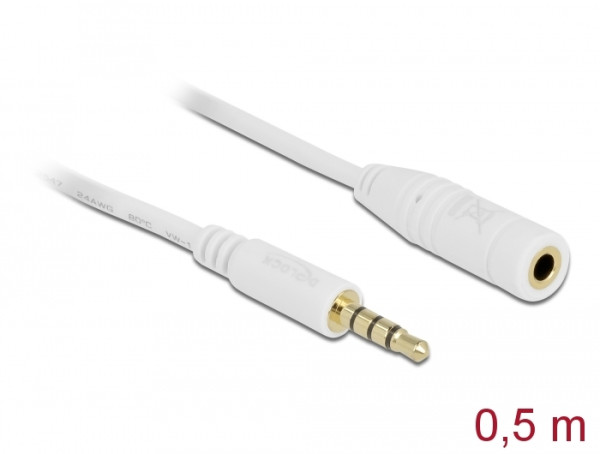 DeLOCK 84717 Audio-Kabel 0,5 m 3.5mm Weiß (84717)