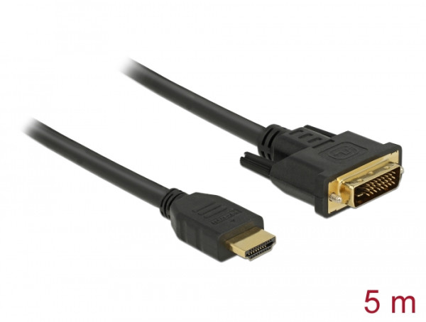 DeLOCK 85656 Videokabel-Adapter 5 m HDMI Typ A Standard DVI Schwarz (85656)