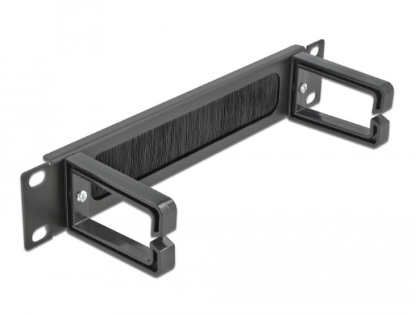 DeLOCK 10″ Kabelmanagement Bürstenleiste mit 2 Bügeln 1 HE schwarz (66485)