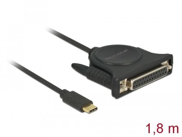 DeLOCK 62980 Paralleles Kabel Schwarz 1,8 m (62980)