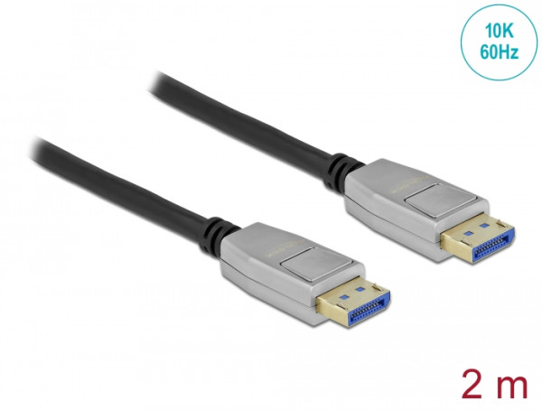 DeLOCK DisplayPort Kabel 10K 60 Hz 54 Gbps Metallgehäuse 2 m (80266)