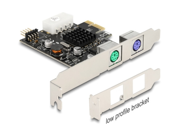 DeLOCK PCI Express x1 Karte zu 2 x PS/2 und USB Pfostenstecker - Low Profile Formfaktor (90049)
