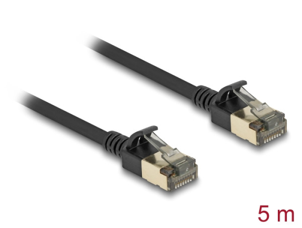 DeLOCK RJ45 Netzwerkkabel Cat.8.1 F/FTP Slim Pro 5 m schwarz (80342)