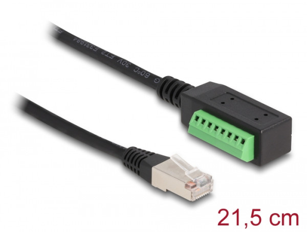 DeLOCK RJ45 Kabel Cat.5e Stecker zu Terminalblock Adapter 21,5 cm (66052)