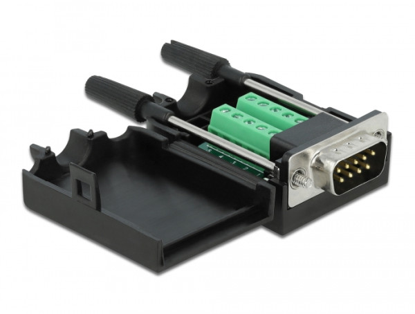 DeLOCK 66232 Drahtverbinder Sub-D 9, 10 Pin Terminalblock Schwarz (66232)