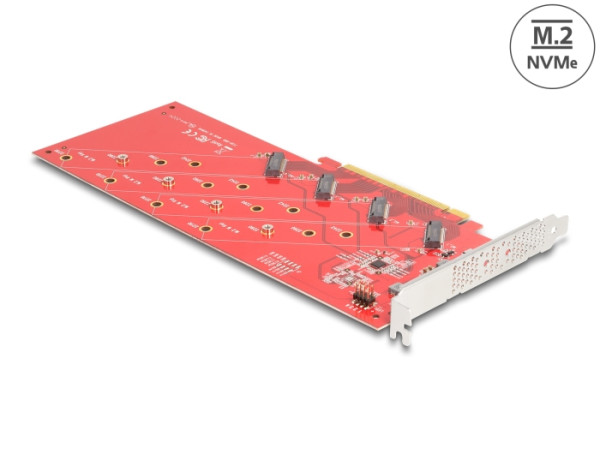 DeLOCK PCI Express x16 Karte zu 4 x intern NVMe M.2 Key M 110 mm - Bifurcation (90617)