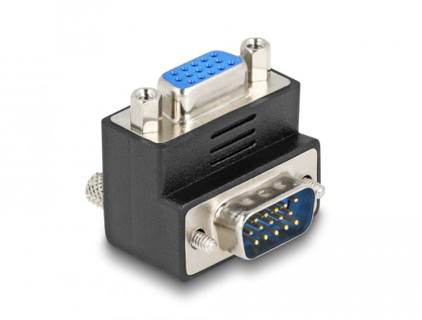 DeLOCK Adapter VGA male/female right angled VGA 15pin Schwarz (65171)