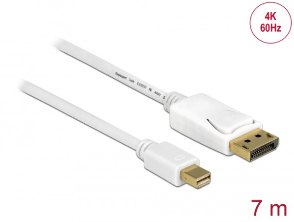 DeLOCK 83485 DisplayPort-Kabel 7 m Mini DisplayPort Weiß (83485)