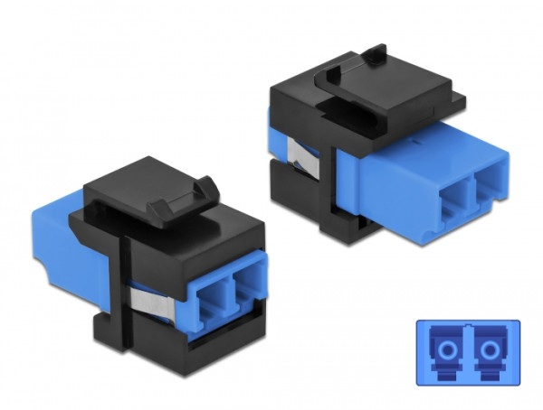DeLOCK Keystone Modul LC Duplex Buchse zu LC Duplex Buchse blau / schwarz (86718)