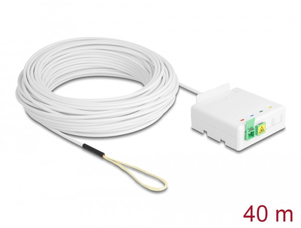 DeLOCK LWL Anschlussdose 2 x SC/APC Simplex mit Verlegekabel Set 40 m (85934)