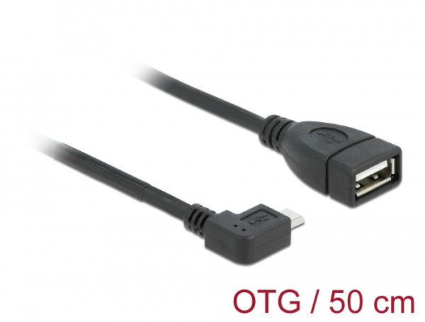 DeLOCK USB micro-B - USB 2.0-A, 0.5m USB Kabel 0,5 m Micro-USB B USB A Schwarz (83271)