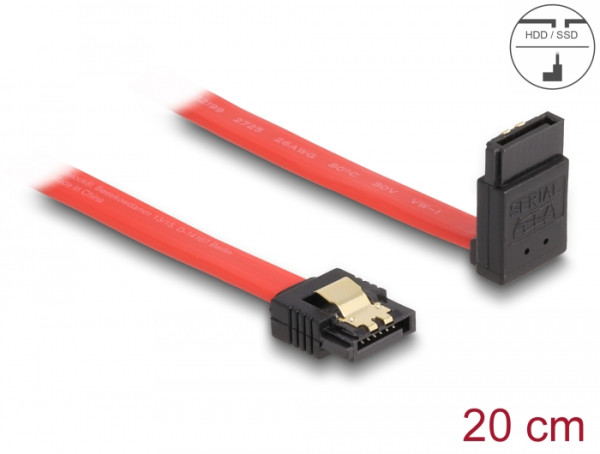 DeLOCK SATA III/SATA III, 0.2 m SATA-Kabel 0,2 m SATA 7-pin Schwarz, Rot (83972)