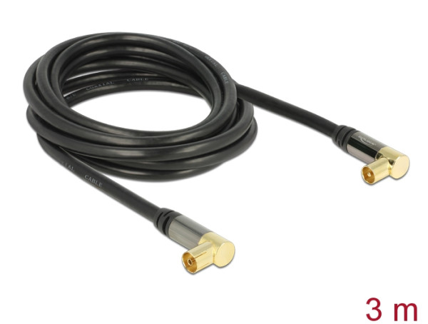 DeLOCK 88916 Koaxialkabel RG-6/U 3 m IEC Schwarz (88916)