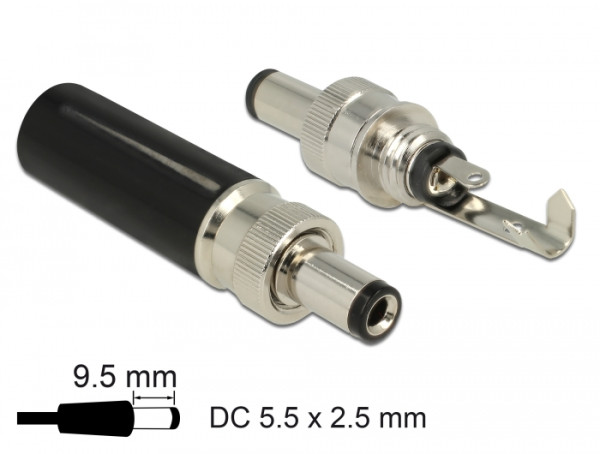 DeLOCK 89914 Drahtverbinder DC Schwarz, Nickel (89914)