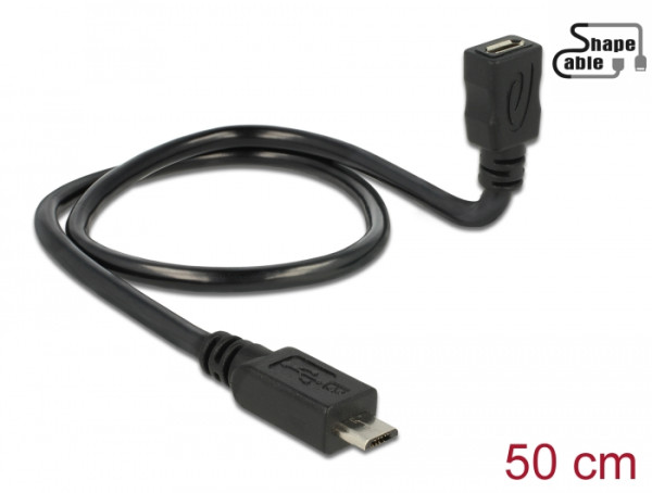 DeLOCK 83925 USB Kabel USB 2.0 0,5 m Micro-USB B USB C Schwarz (83925)