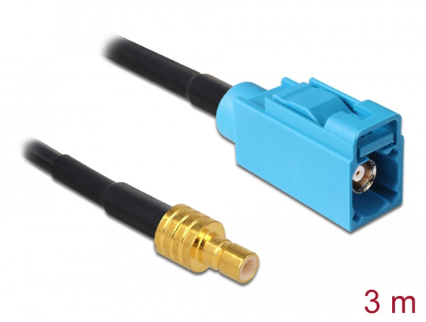DeLOCK 88652 Koaxialkabel RG-174 3 m SMB FAKRA Z Schwarz (88652)