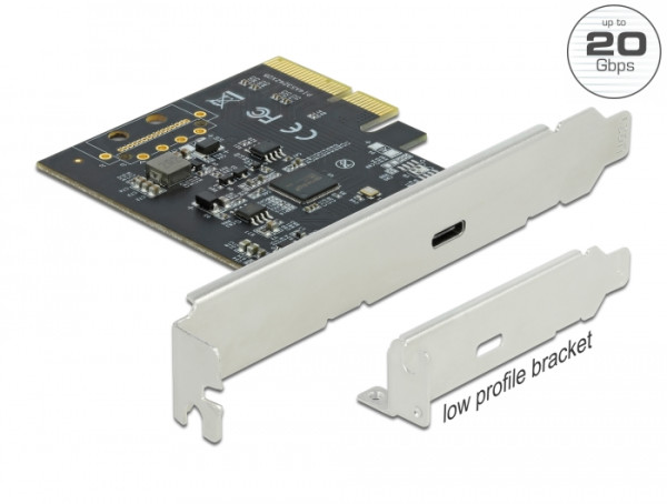 DeLOCK PCI Express x4 Karte zu 1 x extern SuperSpeed USB 20 Gbps USB 3.2 Gen 2x2 USB Type-C™ Buchse (89036)
