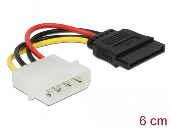 DeLOCK 15pin SATA > 4pin straight Cable 0,06 m (60112)