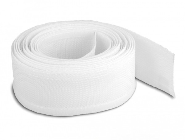 DeLOCK Geflechtschlauch mit Klettverschluss 5 m x 19 mm weiß (20817)
