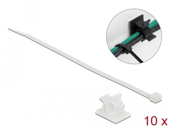 DeLOCK 18877 Kabelbinder Nylon Weiß 10 Stücke (18877)
