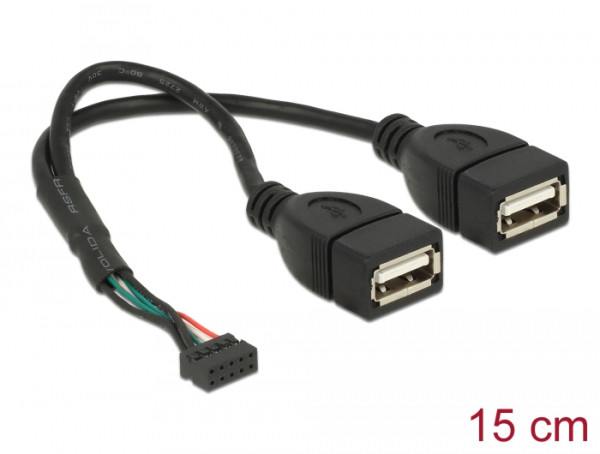 DeLOCK 84933 USB Kabel USB 2.0 0,2 m 2 x USB A Schwarz (84933)