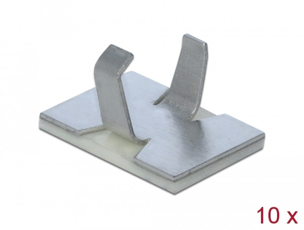 DeLOCK Kabelklemme selbstklebend Aluminium 10 Stück (60183)