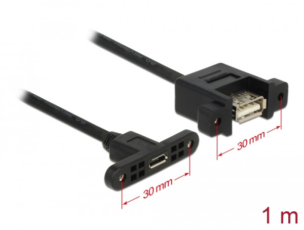 DeLOCK 1m, USB2.0 Micro-B/USB2.0-A USB Kabel USB A Micro-USB B Schwarz (85110)
