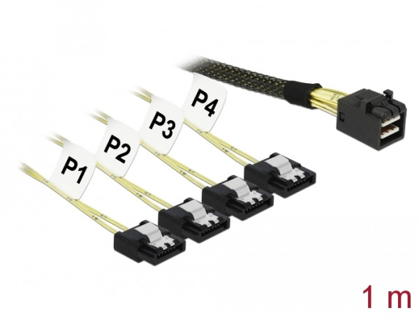 DeLOCK 83393 Serial Attached SCSI SAS-Kabel 1 m Schwarz, Silber (83393)
