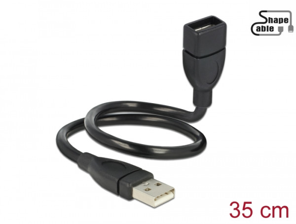 DeLOCK 35cm USB 2.0 USB Kabel 0,35 m USB A Schwarz (83498)