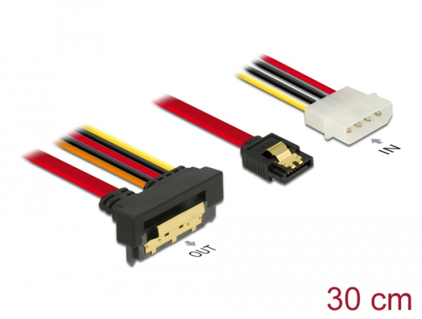 DeLOCK 85231 SATA-Kabel 0,3 m SATA 7-pin + Molex 4-pin SATA 22-pin Schwarz (85231)
