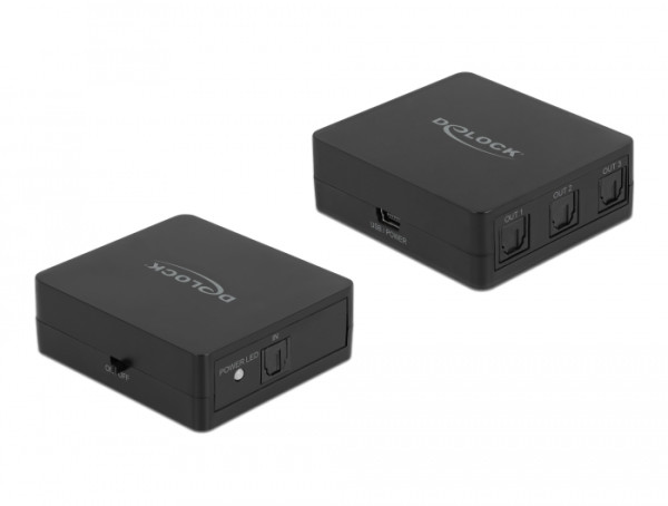 DeLOCK S/PDIF TOSLINK Splitter 1 In 3 Out mit USB Stromversorgung (63397)