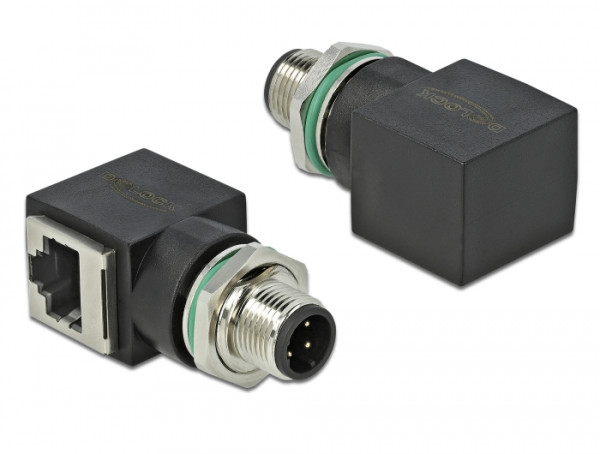 DeLOCK 66313 Kabeladapter M12 RJ45 Schwarz (66313)