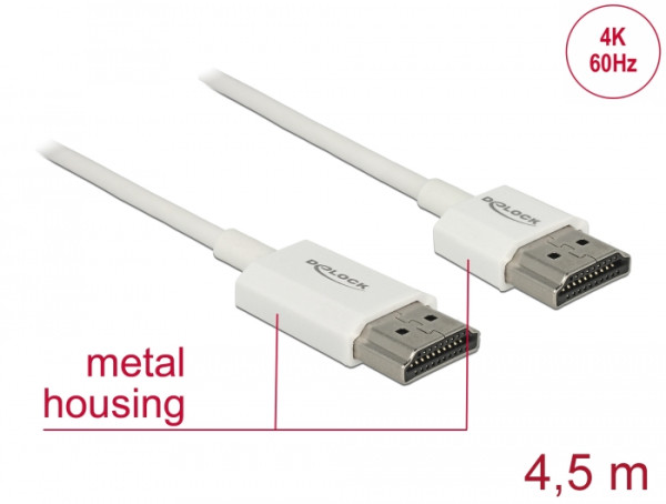 DeLOCK 85139 HDMI-Kabel 4,5 m HDMI Typ A Standard Weiß (85139)