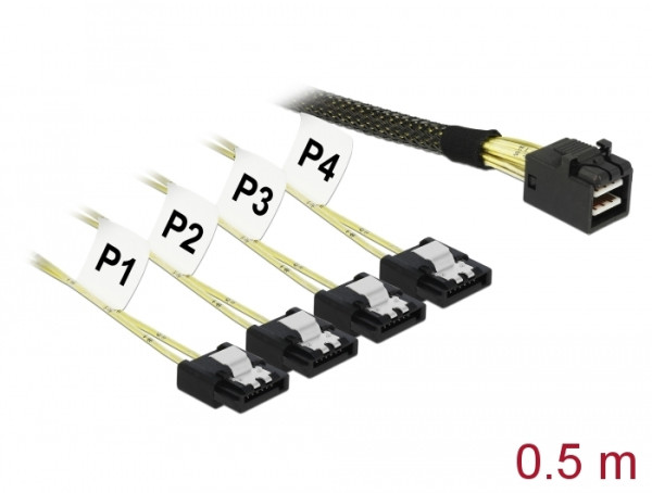 DeLOCK 83392 Serial Attached SCSI SAS-Kabel 0,5 m Schwarz, Silber (83392)