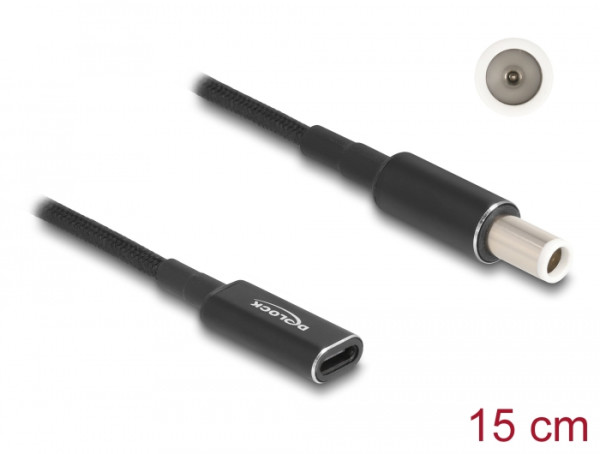 DeLOCK Adapterkabel für Notebook Ladekabel USB Type-C Buchse zu Dell 7,4 x 5,0 mm Stecker 15 cm (60037)