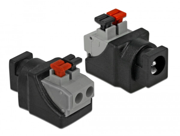 DeLOCK 65524 Kabeladapter DC 5.5 x 2.1 mm Schwarz, Silber (65524)