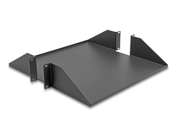 DeLOCK 19″ Fachboden zweiseitig bis 46 kg ab 500 mm Tiefe 2 HE dunkelgrau (66748)