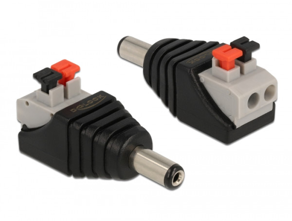 DeLOCK 65523 Kabeladapter DC 5.5 x 2.1 mm Schwarz, Silber (65523)