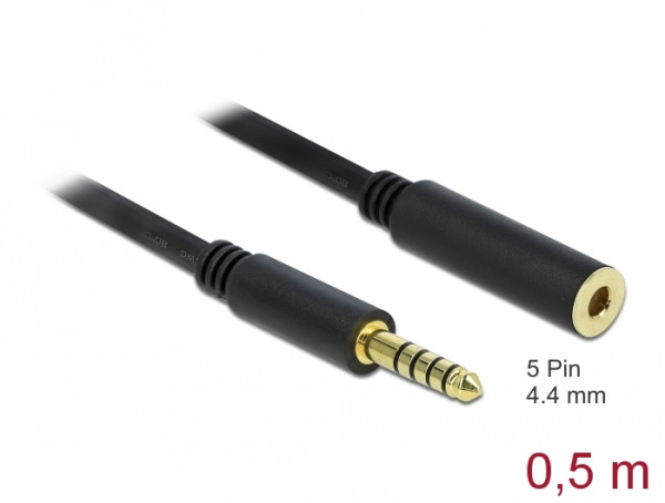 DeLOCK 85795 Audio-Kabel 0,5 m 4.4mm Schwarz (85795)
