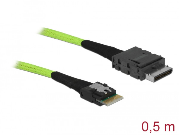DeLOCK 85801 Serial Attached SCSI SAS-Kabel 0,5 m 32 Gbit/s Schwarz, Grün (85801)