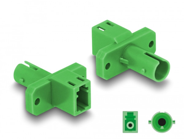 DeLOCK LWL Hybrid Kupplung LC Simplex Buchse zu ST Simplex Buchse grün (87937)