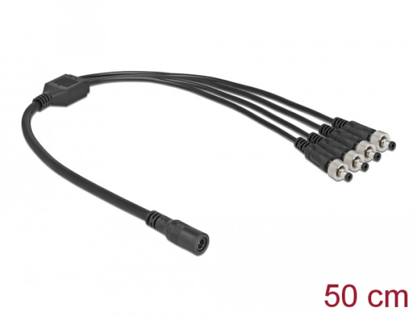 DeLOCK DC Verteilerkabel 5,5 x 2,1 mm 1 x Buchse zu 4 x Stecker verschraubbar (86588)