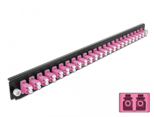 DeLOCK 19″ LWL Spleißbox Frontblende 24 Port LC Duplex violett (43361)