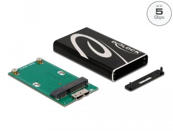 DeLOCK Externes Gehäuse SuperSpeed USB für mSATA SSD (42006)