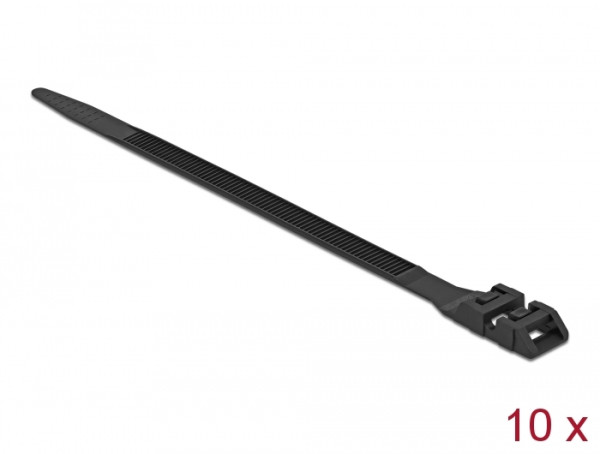 DeLOCK 18889 Kabelbinder Lösbarer Kabelbinder Nylon Schwarz 10 Stücke (18889)