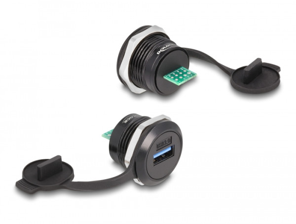 DeLOCK USB 3.2 Gen 1 Typ-A zu PCB Einbaubuchse mit Staubschutzkappe (87821)