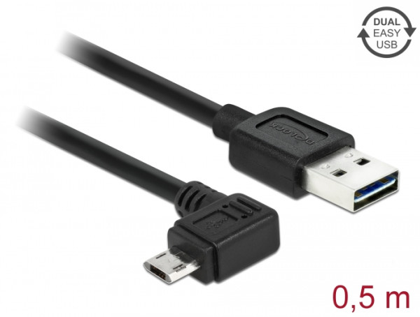 DeLOCK 83847 USB Kabel USB 2.0 0,5 m USB A Micro-USB B Schwarz (83847)